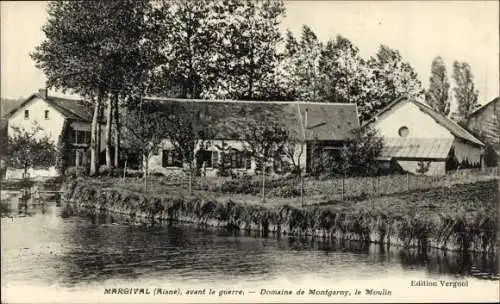 Ak Margival Aisne, Domäne Montgarny, die Mühle