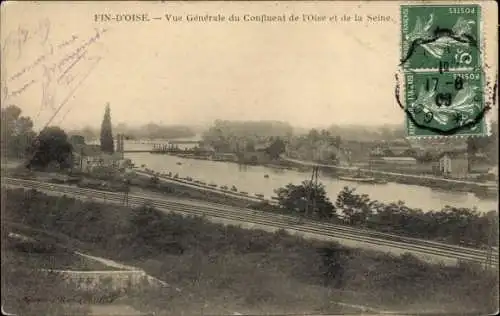 Ak Conflans Sainte Honorine Yvelines, Das Ende der Oise, Panorama