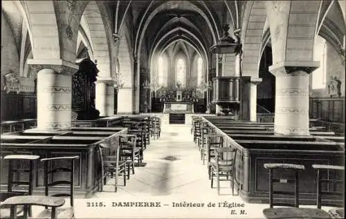 Ak Dampierre-Yvelines, Innenraum der Kirche