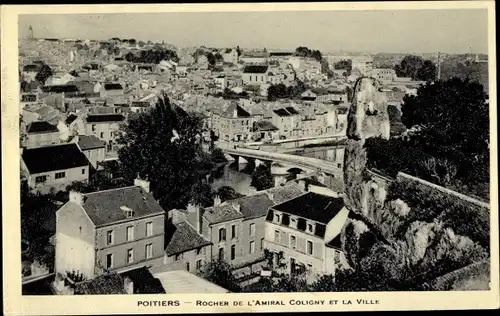 Ak Poitiers Vienne, Rocher de l’Admiral Coligny