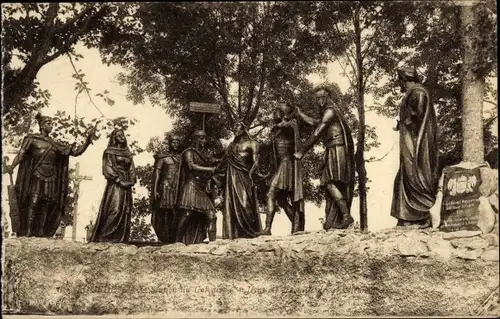 Ak Lourdes Hautes Pyrénées, Kreuzwegstation