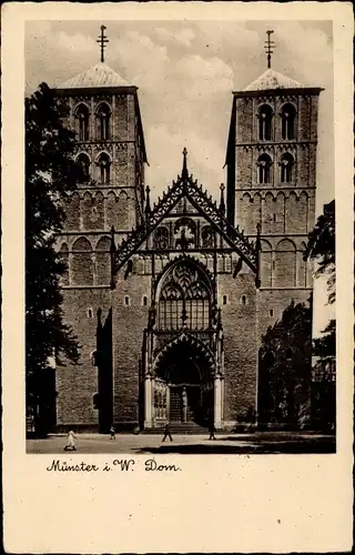 Ak Münster in Westfalen, Dom, Außenansicht, Türme