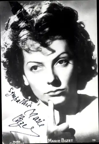 Ak Schauspielerin Marie Bizet, Portrait, Autogramm