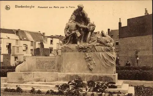 Ak Blankenberghe Blankenberge Westflandern, Kriegsdenkmal