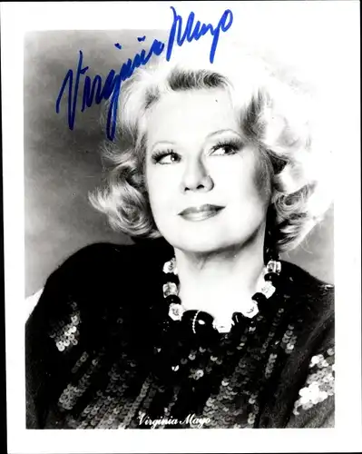 Foto Schauspielerin Virginia Mayo, Portrait, Autogramm