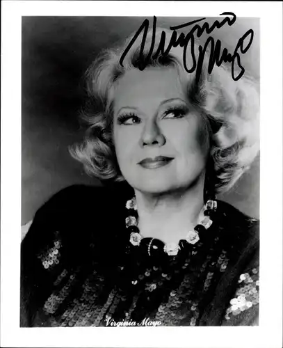 Foto Schauspielerin Virginia Mayo, Portrait, Autogramm