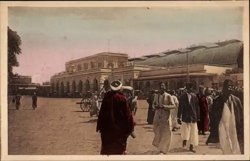 Ak Alexandria Egypten, La Gare