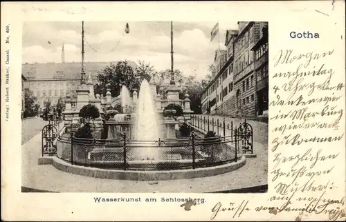 Ak Gotha in Thüringen, Wasserkunst, Schlossberg
