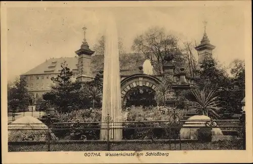 Ak Gotha in Thüringen, Schlossberg, Wasserkünste