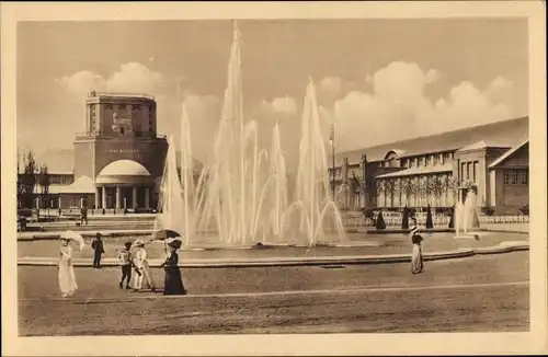 Ak Leipzig in Sachsen, Internationale Baufachausstellung 1913, Leuchtspringbrunnen