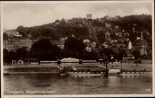 Ak Dresden Loschwitz, Bergschwebebahn, Schiff