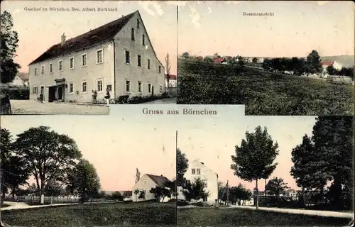 Ak Börnchen Glashütte im Osterzgebirge, Gasthof Börnchen, Gesamtansicht