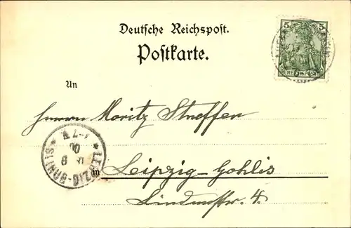 Litho Lauenstein Altenberg im Erzgebirge, Hotel Stadt Teplitz, Brücke