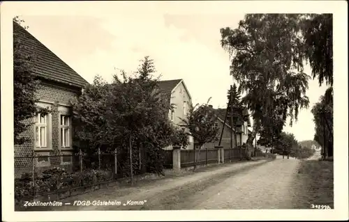 Ak Zechlinerhütte Rheinsberg in der Mark, FDGB Gästeheim Kamm, Straßenansicht