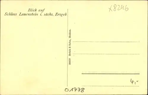 Ak Lauenstein Altenberg im Erzgebirge, Schloss