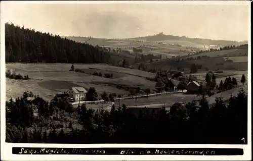 Foto Ak Müglitztal Sachsen, Östl. Erzgebirge, Blick zum Mückentürmchen