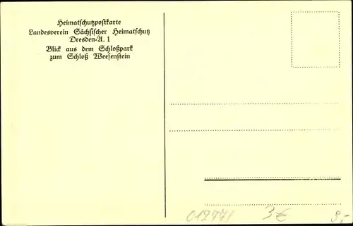 Ak Weesenstein Müglitztal Sachsen, Schloss Weesenstein, Schlosspark