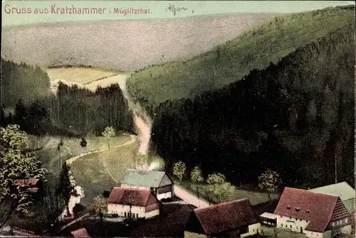 Ak Kratzhammer im Müglitzthal Altenberg Erzgebirge, Teilansicht