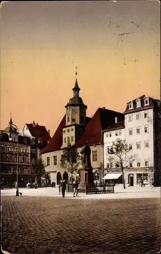 Ak Jena, Marktplatz, Hanfried, Rathaus, Geschäfte