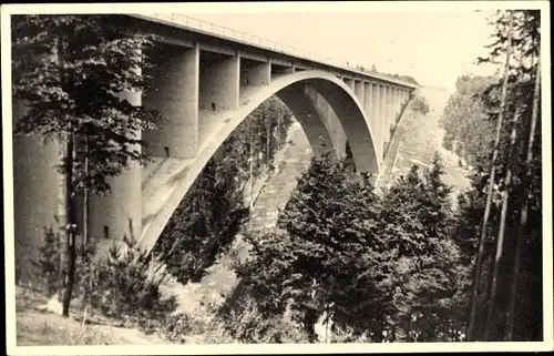 Foto Ak Hermsdorf in Thüringen, Teufelstalbrücke, Autobahn