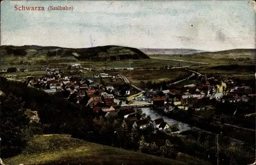 Ak Schwarza an der Saalbahn Rudolstadt in Thüringen, Gesamtansicht