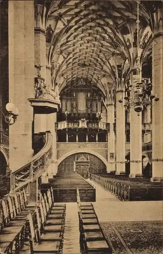 Ak Pirna an der Elbe, Stadtkirche, Innenansicht, Orgel