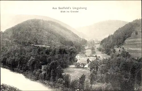 Ak Saalfeld an der Saale Thüringen, Gißratal, Panorama