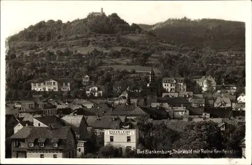 Ak Bad Blankenburg in Thüringen, Ruine Greifenstein, Ortsansicht