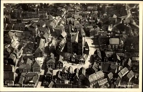 Ak Schwelm in Westfalen, Luftbild von Stadtmitte