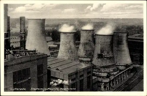 Ak Lutterade Geleen Limburg Niederlande, Maurits State Mine, Kühltürme