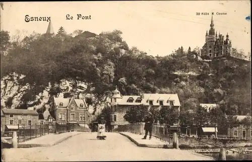 Ak Esneux Wallonien Lüttich, Brücke, Schloss