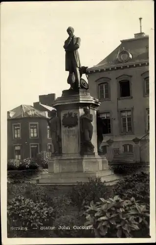 Ak Seraing Wallonia Lüttich, Statue John Cockerill