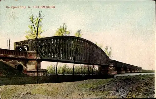 Ak Culemborg Gelderland, Eisenbahnbrücke