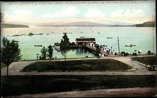 Ak Quebec Kanada, Lake St. Joseph, vom Hotel