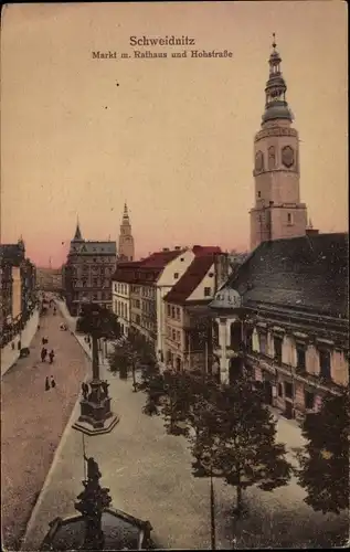 Ak Świdnica Schweidnitz Schlesien, Markt, Rathaus, Hohstraße