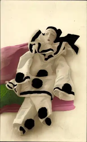 Ak Puppe, Spielzeug, Karnevalkostüm