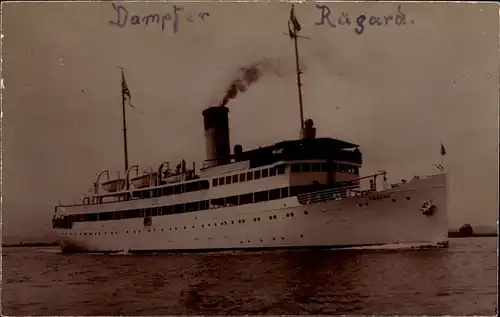 Foto Ak Salonschnelldampfer Rugard, Reederei Braeunlich Stettin, Seebäderschiff