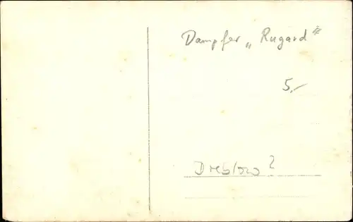 Foto Ak Salonschnelldampfer Rugard, Reederei Braeunlich Stettin, Seebäderschiff