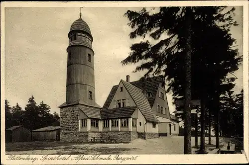 Ak Horní Blatná Bergstadt Platten Region Karlsbad, Blatenský vrch, Plattenberg, Sporthotel