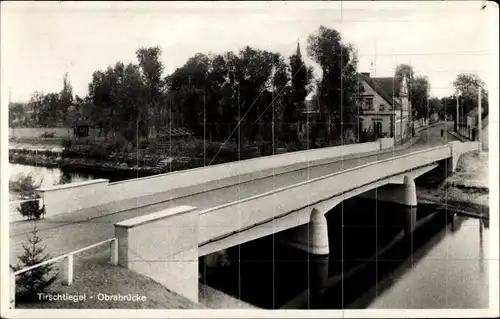 Ak Trzciel Tirschtiegel Ostbrandenburg, Obrabrücke