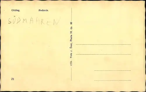 Ak Hodonín Göding Südmähren, Platz, Säule, Geschäfte