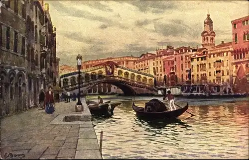 Künstler Ak Venezia Venedig Veneto, Ponte di Rialto