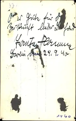 Foto Ak Schauspielerin, Seitenportrait, Autogramm