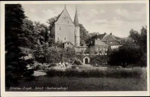 Ak Schlettau im Erzgebirge, Schloss, Stadtverwaltung