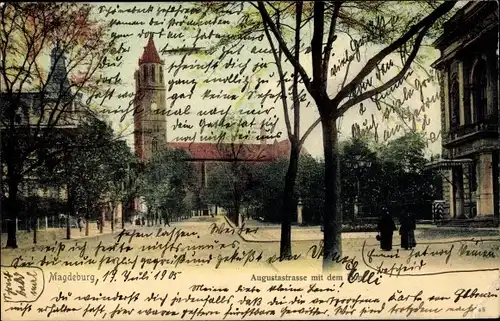 Ak Magdeburg an der Elbe, Augustastraße, Dom