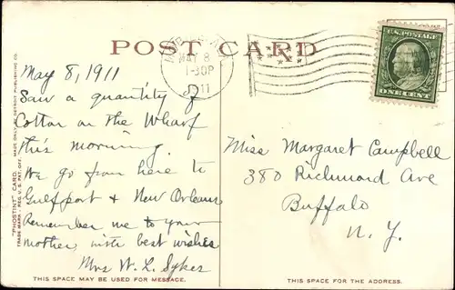 Ak Mobile Alabama USA, Hafen, Verschiffung von Baumwolle