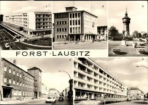 10 alte Ak Forst in der Lausitz, diverse Ansichten