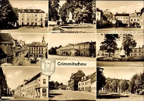 11 alte Ak Crimmitschau in Sachsen, diverse Ansichten