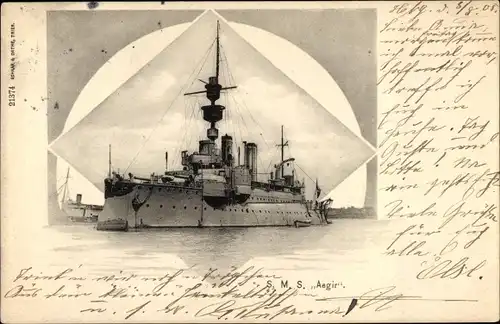 Ak Deutsches Kriegsschiff, SMS Aegir, Küstenpanzerschiff, Kaiserliche Marine