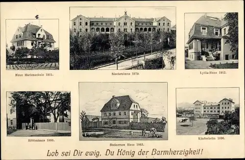 Ak Niederlössnitz Niederlößnitz Radebeul Sachsen, Bethesda, Siechenhaus 1879, Lydia-Haus 1912